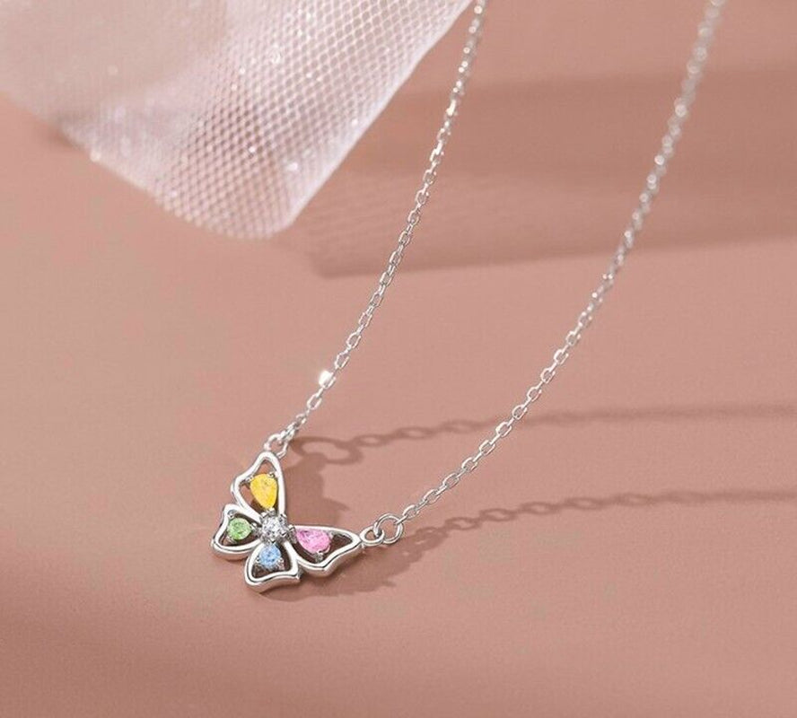 crystal-colourful-butterfly-925-sterling-silver-necklace-chain-womens-jewellery