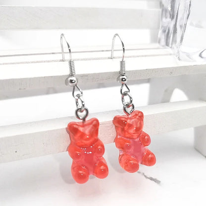 "Wholesale Dangle Earrings with Gummy Bear Pendant for Women, Teens, and Girls - Minimalist Statement Drop Earrings"