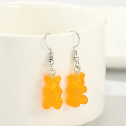 "Wholesale Dangle Earrings with Gummy Bear Pendant for Women, Teens, and Girls - Minimalist Statement Drop Earrings"