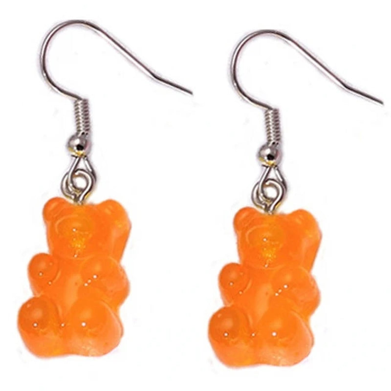 "Wholesale Dangle Earrings with Gummy Bear Pendant for Women, Teens, and Girls - Minimalist Statement Drop Earrings"