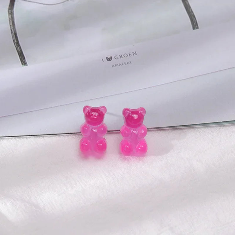 "Wholesale Dangle Earrings with Gummy Bear Pendant for Women, Teens, and Girls - Minimalist Statement Drop Earrings"