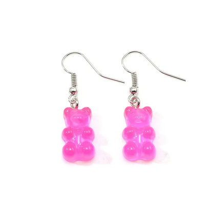 "Wholesale Dangle Earrings with Gummy Bear Pendant for Women, Teens, and Girls - Minimalist Statement Drop Earrings"