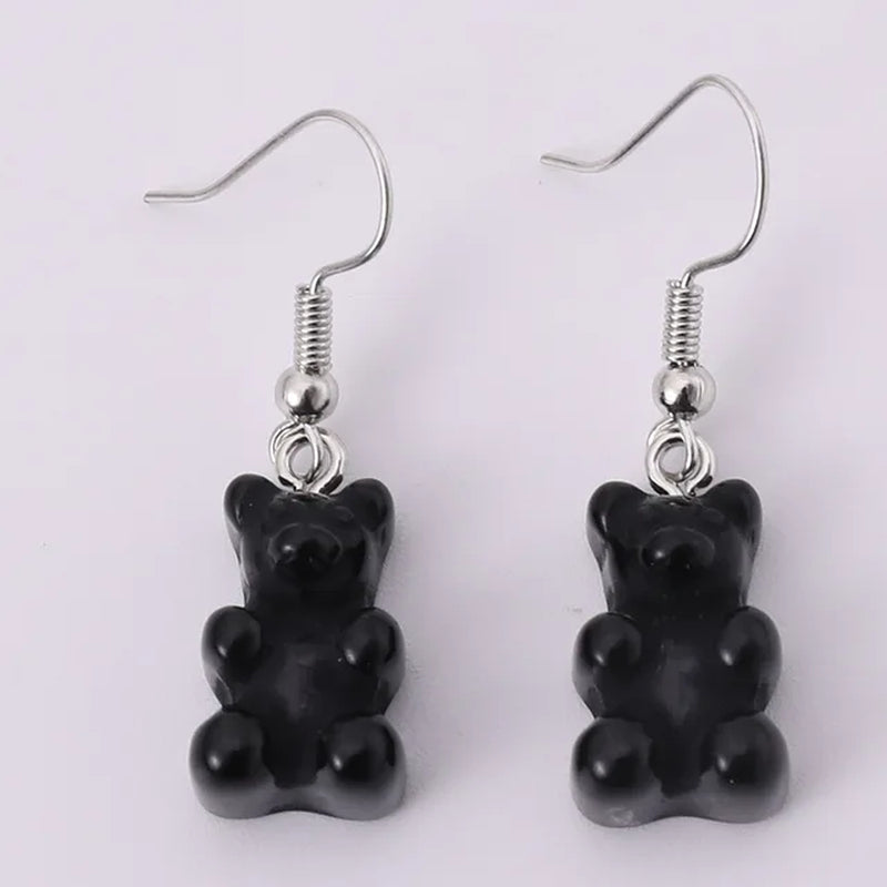 "Wholesale Dangle Earrings with Gummy Bear Pendant for Women, Teens, and Girls - Minimalist Statement Drop Earrings"