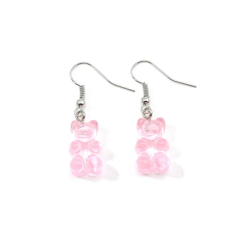 "Wholesale Dangle Earrings with Gummy Bear Pendant for Women, Teens, and Girls - Minimalist Statement Drop Earrings"