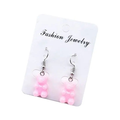 "Wholesale Dangle Earrings with Gummy Bear Pendant for Women, Teens, and Girls - Minimalist Statement Drop Earrings"