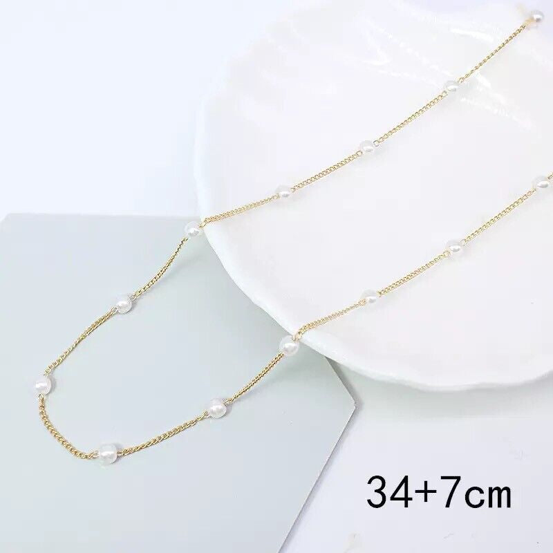 Pearl Necklace Choker Chain Beads Jewellery