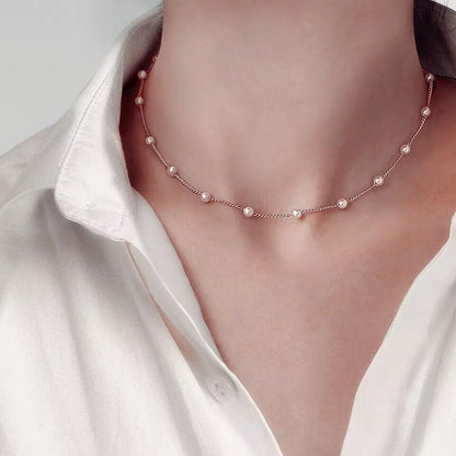 Pearl Necklace Choker Chain Beads Jewellery