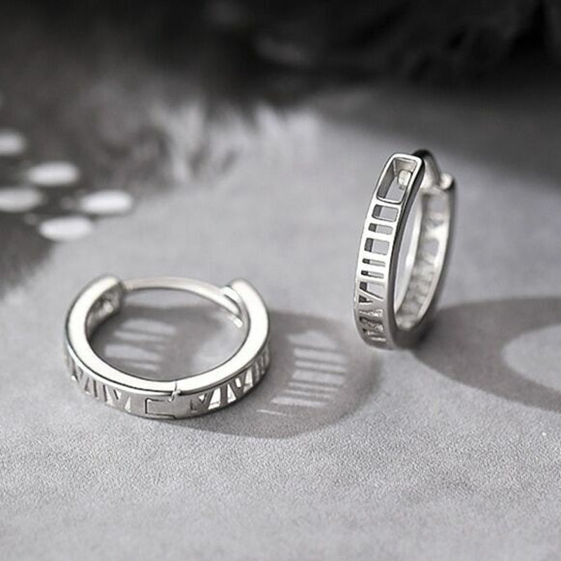 womens-925-sterling-silver-roman-numerals-fashion-hoop-earrings-jewellery-gift