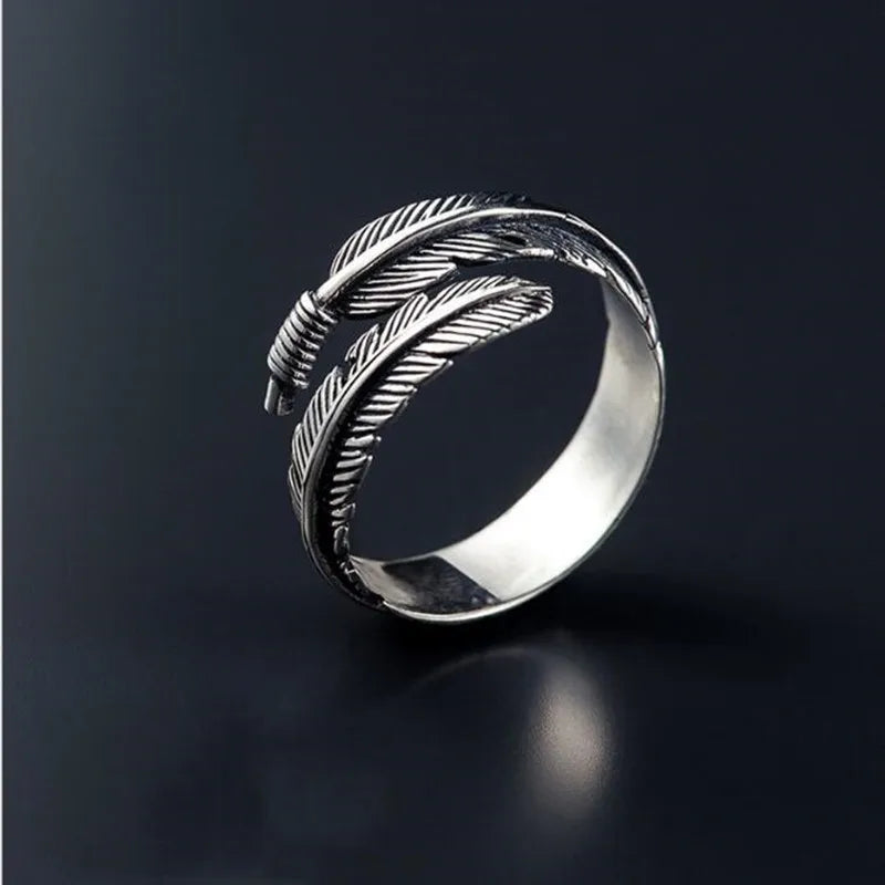 "Women's 925 Sterling Silver Thai Silver Feather Arrow Open Ring - 2018 Collection"